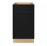 Leyton 18 in. W x 24 in. D x 34.5 in. H Ready to Assemble Plywood Slim Shaker Base Kitchen Cabinet in Raven Black