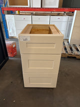 Newport 18 in. W x 24 in. D x 34.5 in. H Assembled Plywood Drawer Base Kitchen Cabinet in Blended Cream with Soft Close