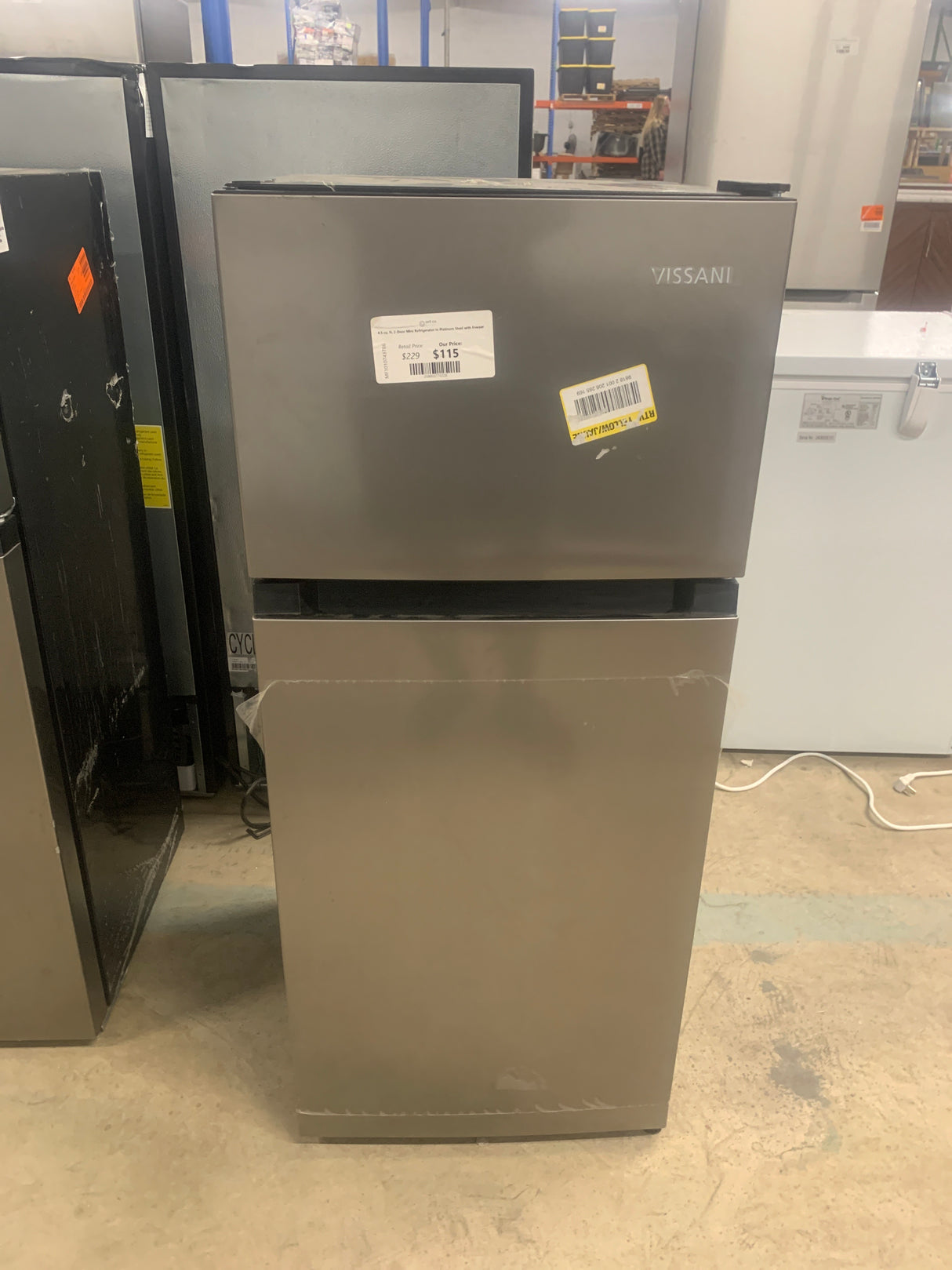 4.5 cu. ft. 2-Door Mini Refrigerator in Platinum Steel with Freezer