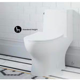 Ivy One-Piece 1.28 GPF Toilet Single Flush Elongated Toilet in Glossy White Seat Included