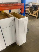 Shaker Satin White Stock Assembled Base Kitchen Cabinet (9 in. x 34.5 in. x 24 in.)