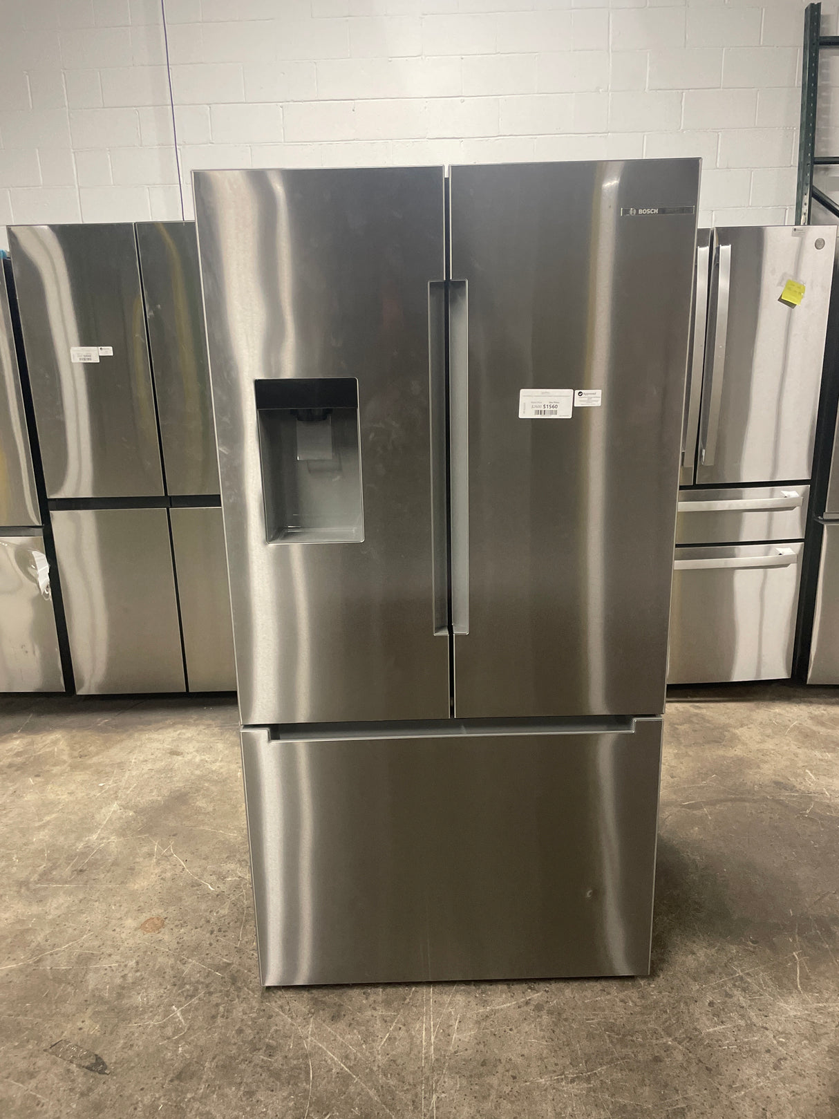 Bosch 100 Series 26 cu. ft. Bottom Mount French Door Refrigerator with External Water and Ice Dispenser