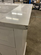 Doveton 60 in. W x 19 in. D x 34.50 in. H Bath Vanity in White with White Cultured Marble Top