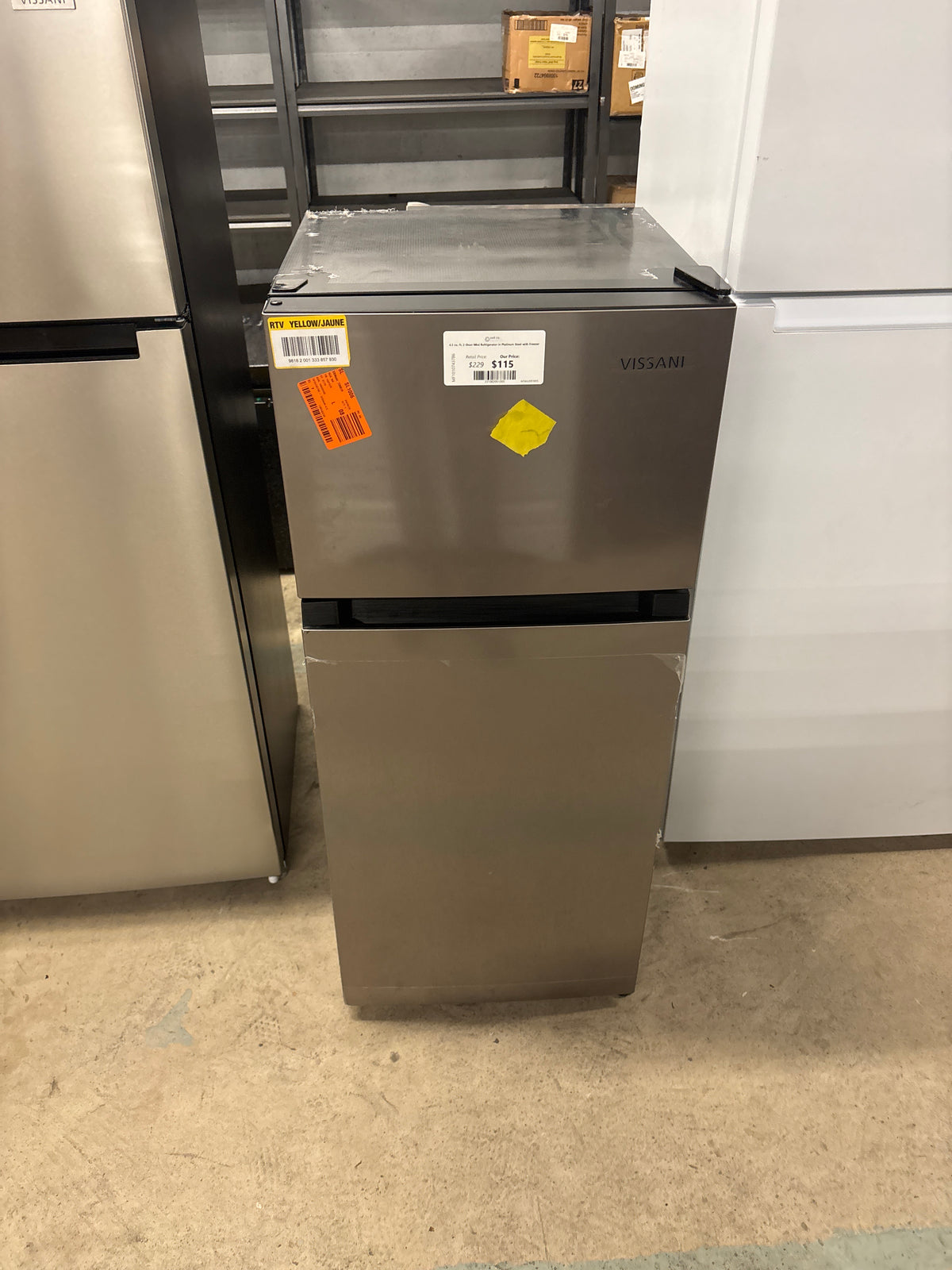 4.5 cu. ft. 2-Door Mini Refrigerator in Platinum Steel with Freezer