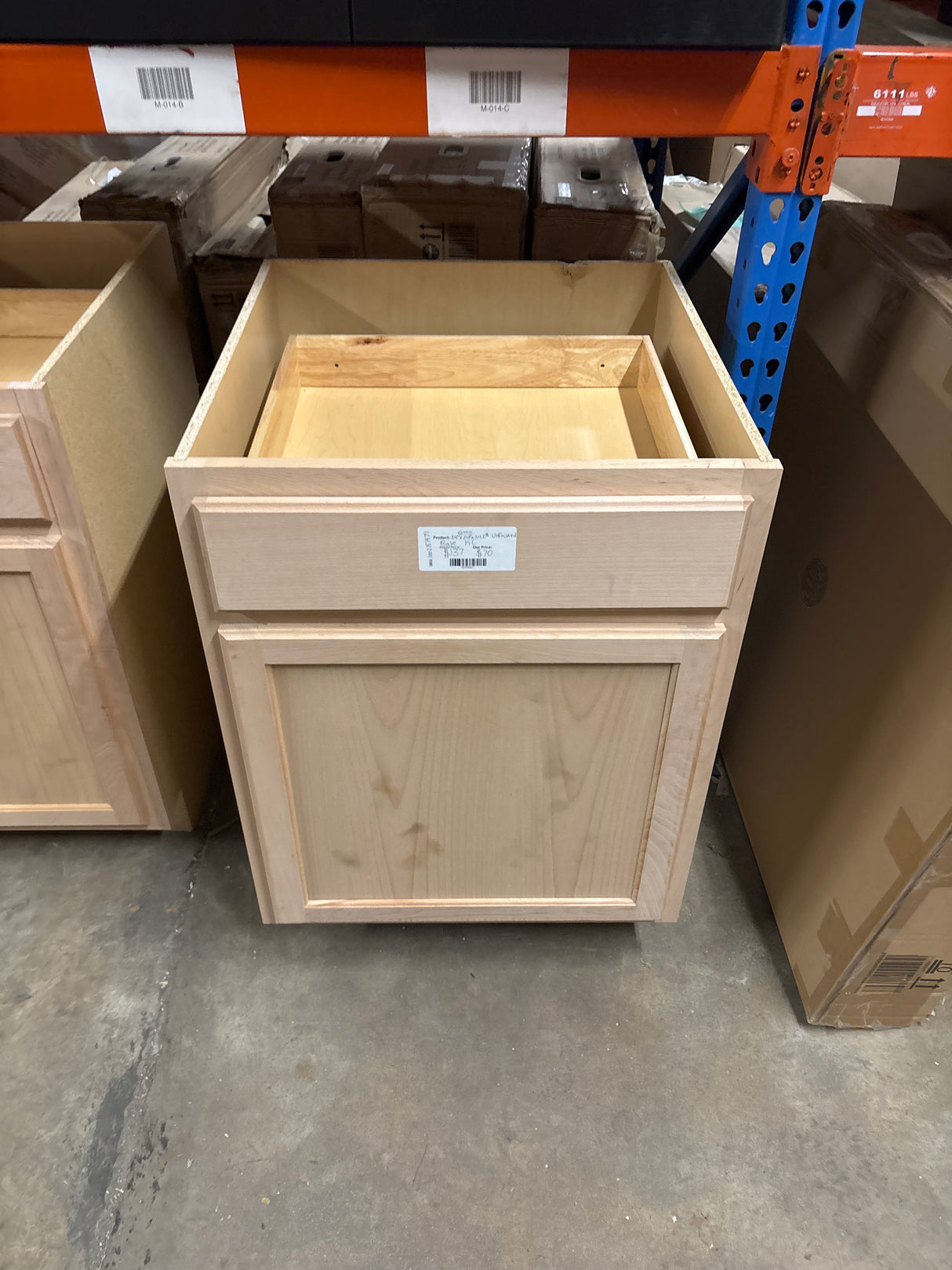 Recessed Panel 24 in. W x 24 in. D x 34.5 in. H Assembled Base Kitchen Cabinet in Unfinished