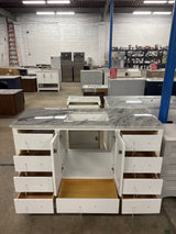 StarrySky 54 inch Undermount Single Sink Freestanding Bath Vanity in White with Epoxied Top