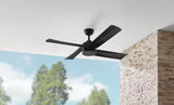 Baymore 52 in. Indoor/Outdoor Matte Black Ceiling Fan with Remote Control Included