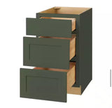 Avondale 18 in. W x 24 in. D x 34.5 in. H Ready to Assemble Plywood Shaker Drawer Base Kitchen Cabinet in Fern Green