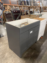 Thornbriar 36 in. W x 22 in. D x 34 in. H Bath Vanity Cabinet without Top in Cement