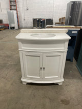 Terryn 31 in. Single Sink White Bath Vanity with White Cultured Marble Top (Assembled)