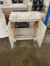 Everdean 25 in. W x 19 in. D x 34 in. H Single Sink Freestanding Bath Vanity in White with White Cultured Marble Top