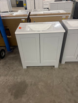 30 in. W x 19 in. D x 33 in. H Single Sink Freestanding Bath Vanity in Pearl Gray with White Cultured Marble Top