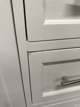 Stockham 61 in. Double Sink White Bath Vanity with Epoxied White Carrara Marble Top (Assembled)