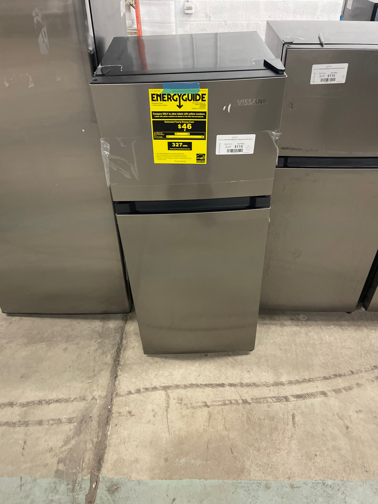 4.5 cu. ft. 2-Door Mini Refrigerator in Platinum Steel with Freezer