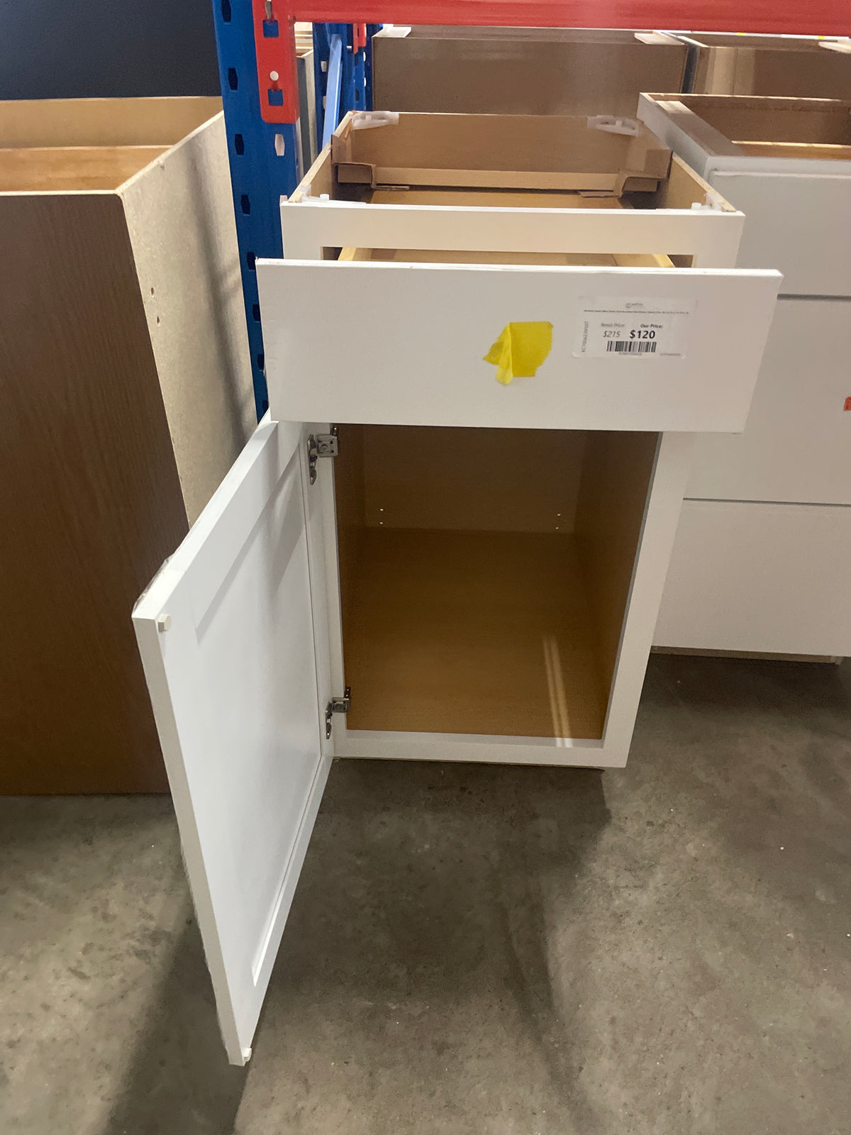Westfield Feather White Shaker Stock Assembled Base Kitchen Cabinet (18 in. W x 23.75 in. D x 35 in. H)