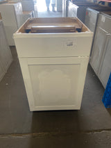 Westfield Feather White Wood Shaker Stock Assembled Base Kitchen Cabinet (21 in. W x 35 in. H x 23.75 in. D)