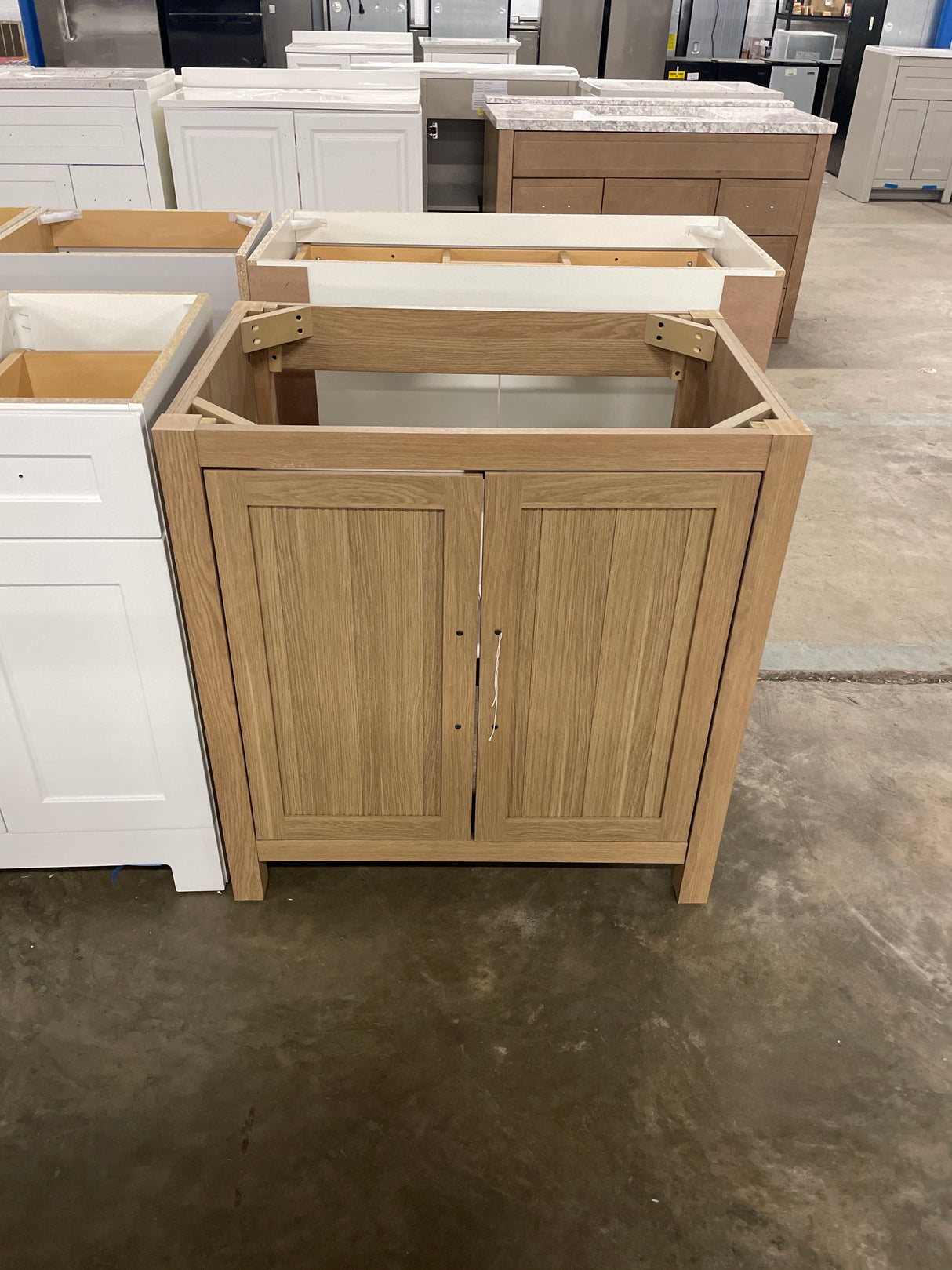 Cargrove 30 in. Single Sink Oak Bath Vanity without Top (Assembled)