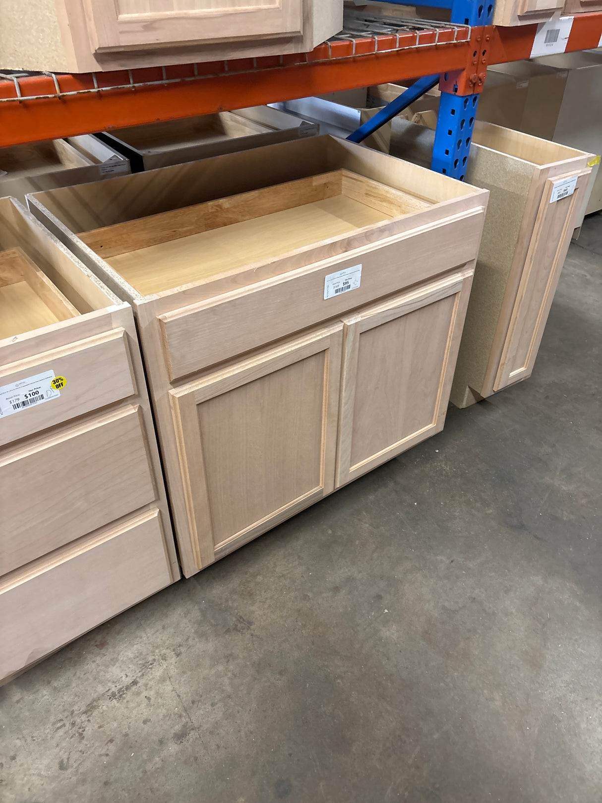 36 in. W x 24 in. D x 34.5 in. H Assembled Base Kitchen Cabinet in Unfinished with Recessed Panel