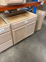 36 in. W x 24 in. D x 34.5 in. H Assembled Base Kitchen Cabinet in Unfinished with Recessed Panel