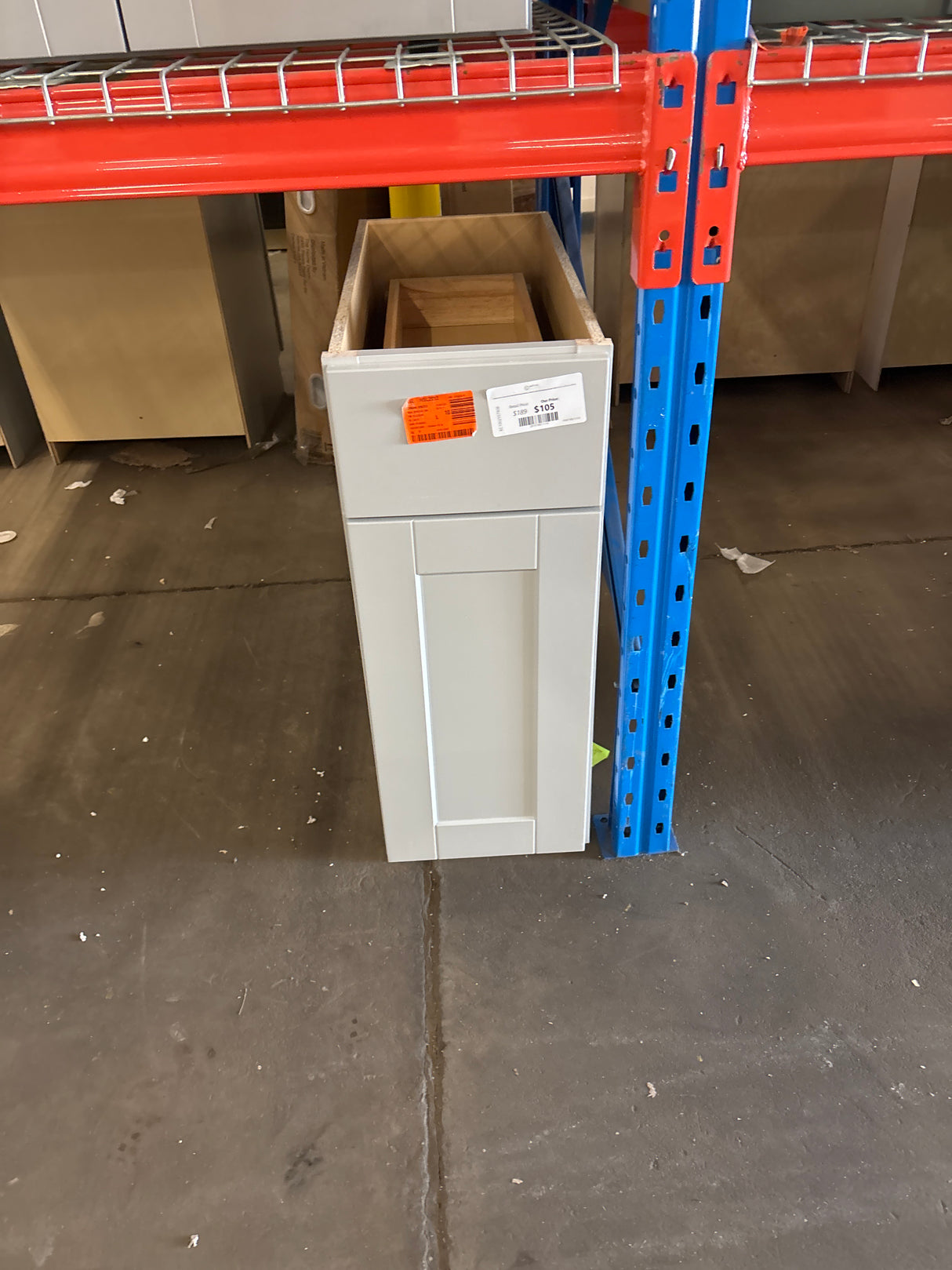 Shaker Dove Gray Stock Assembled Base Kitchen Cabinet with Ball-Bearing Drawer Glides (12 in. x 34.5 in. x 24 in.)