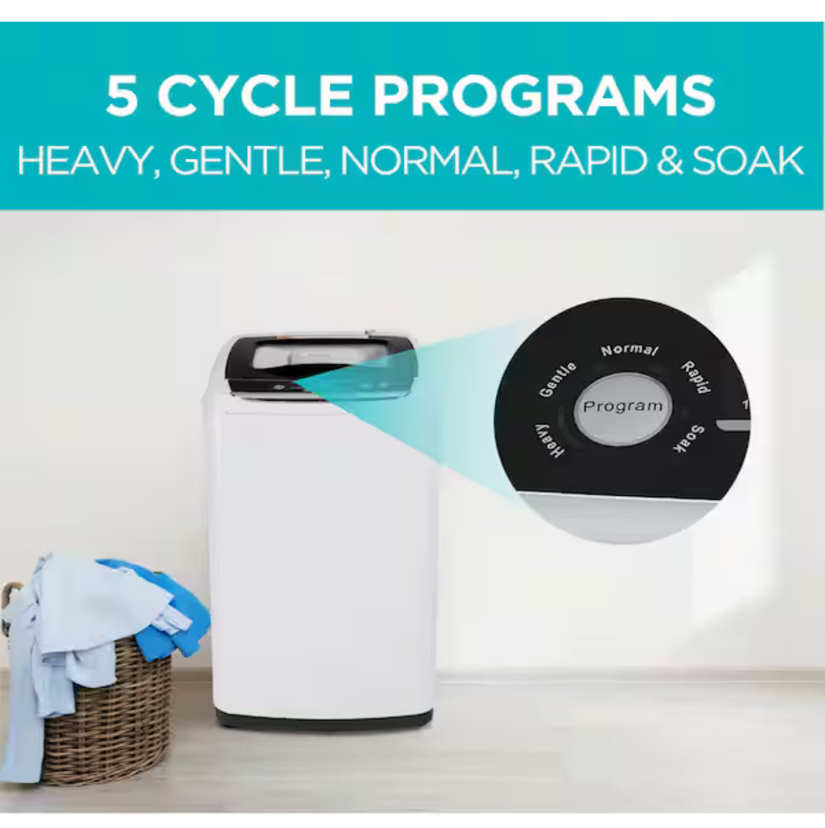 17.69 in. W 0.9 cu. ft. White Portable Top Load Washing Machine
