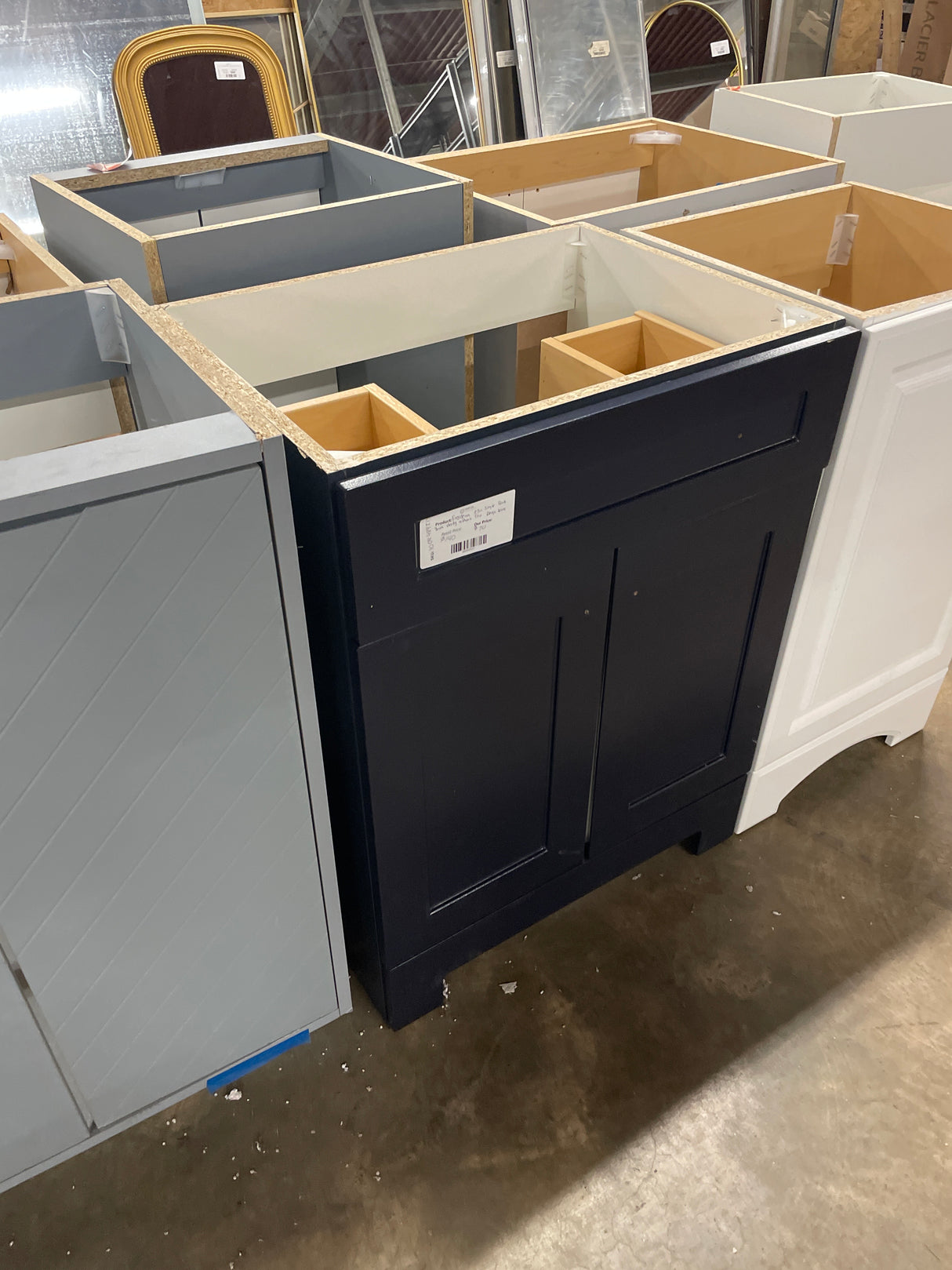 Everdean 25 in. Single Sink Deep Blue Bath Vanity without Top (Assembled)