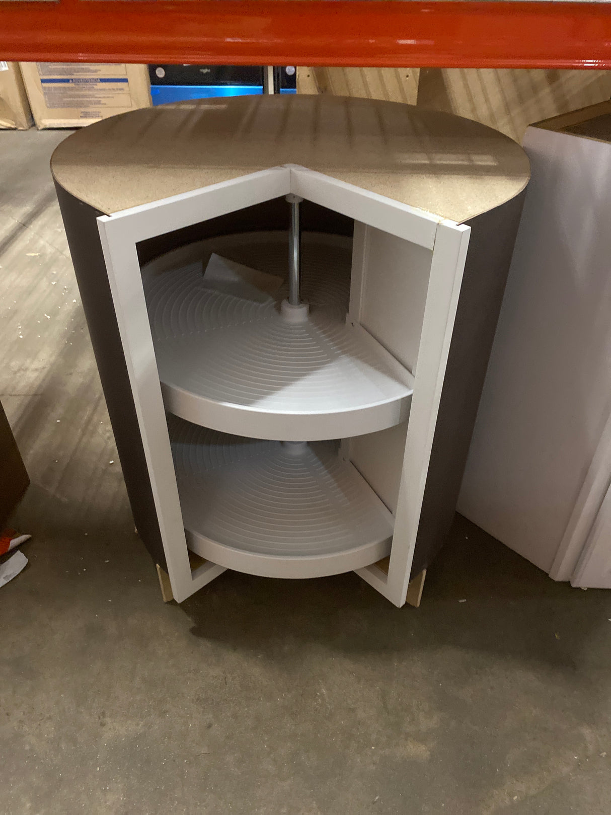Westfield Feather White Shaker Stock Lazy Suzan Corner Base Kitchen Cabinet (36 in. W x 23.75 in. D)