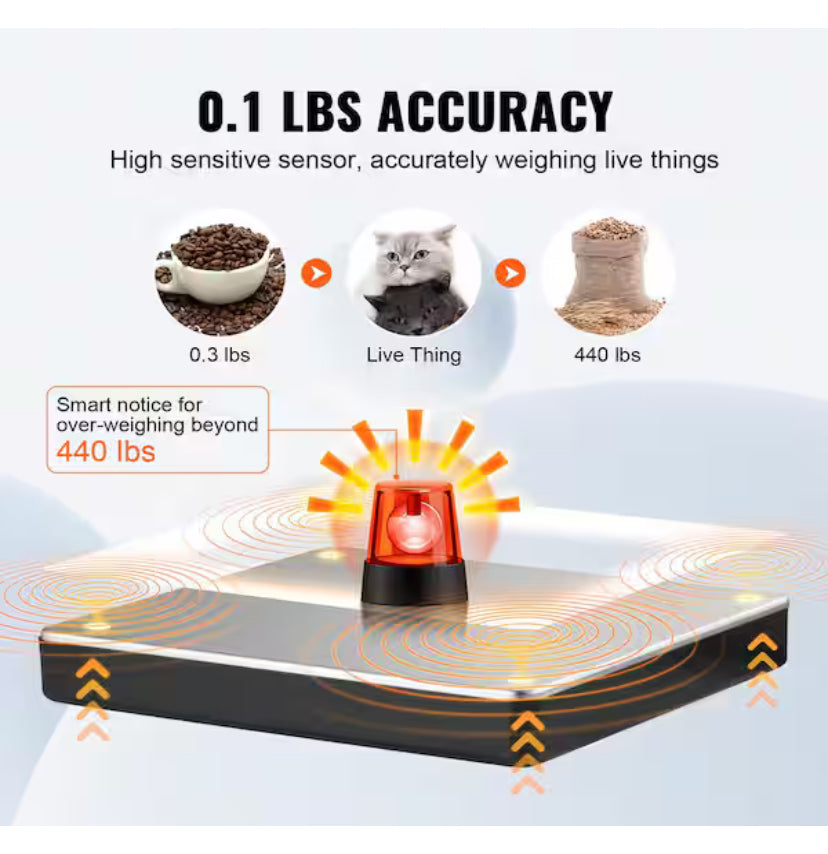 Digital Shipping Scale 440 lbs. LCD Screen Package Food Scale with Timer, Tare Function for Home Wired Connection