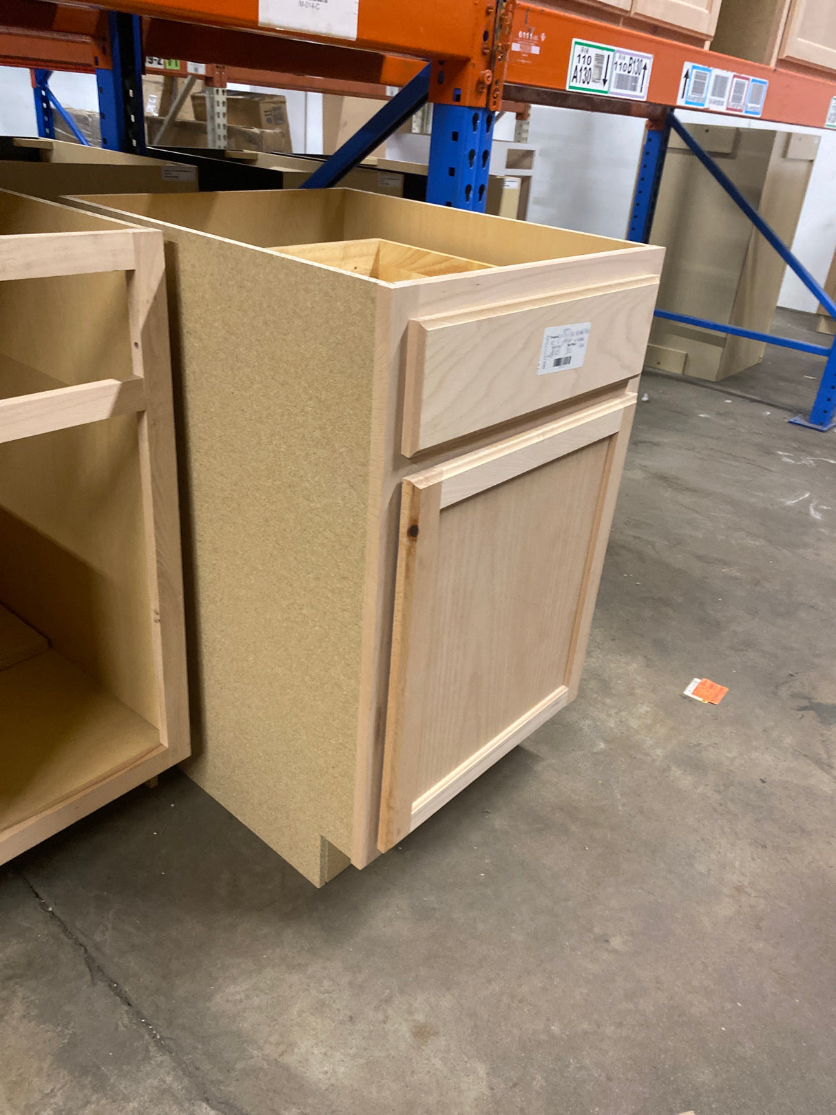 21 in. W x 24 in. D x 34.5 in. H Assembled Base Kitchen Cabinet in Unfinished with Recessed Panel