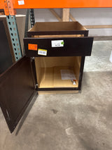 Shaker 24 in. W x 24 in. D x 34.5 in. H Assembled Base Kitchen Cabinet in Java with Ball-Bearing Drawer Glides