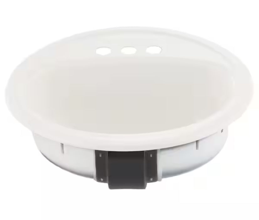 Laurel Round Drop-In Bathroom Sink in White