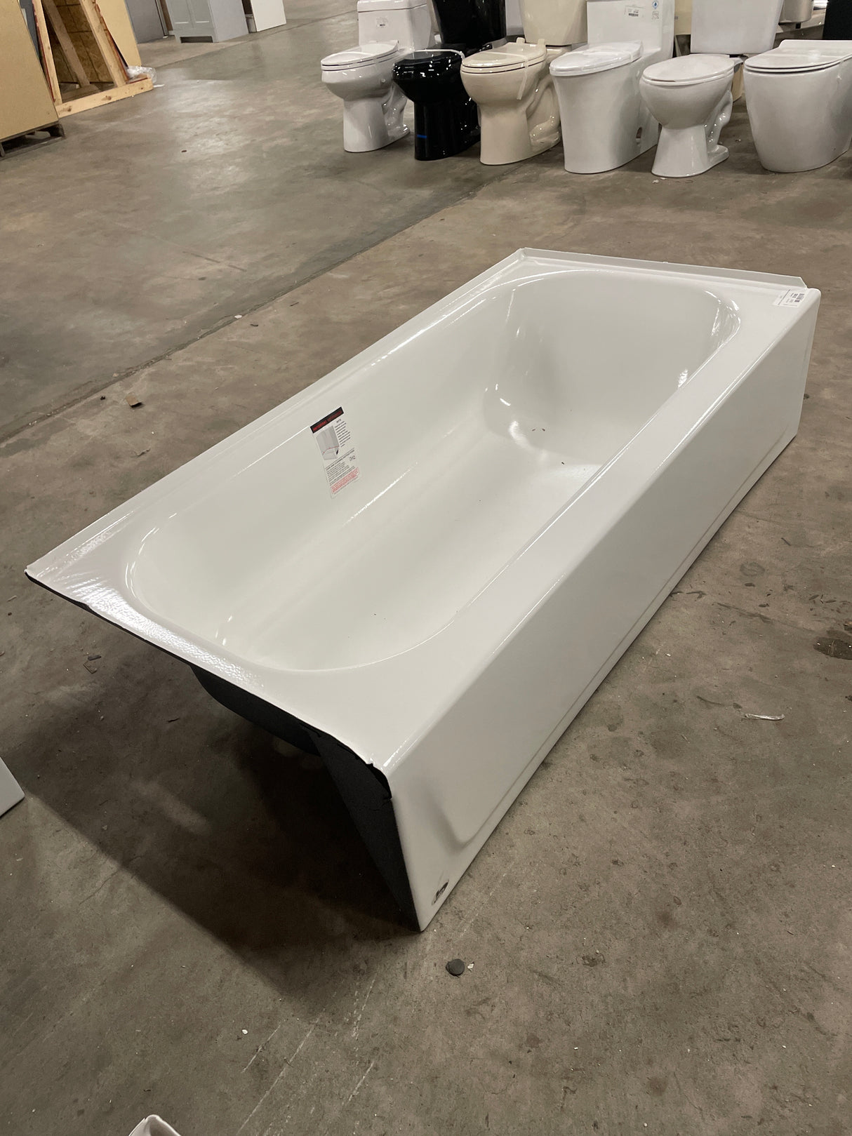 Aloha 60 in. x 30 in. Soaking Bathtub with Left Drain in White