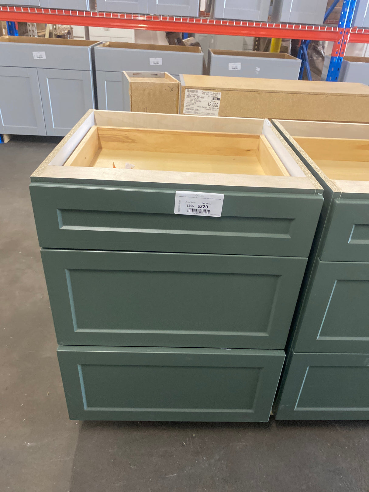 Designer Series Melvern 24 in. W x 24 in. D x 34.5 in. H Assembled Shaker Drawer Base Kitchen Cabinet in Forest