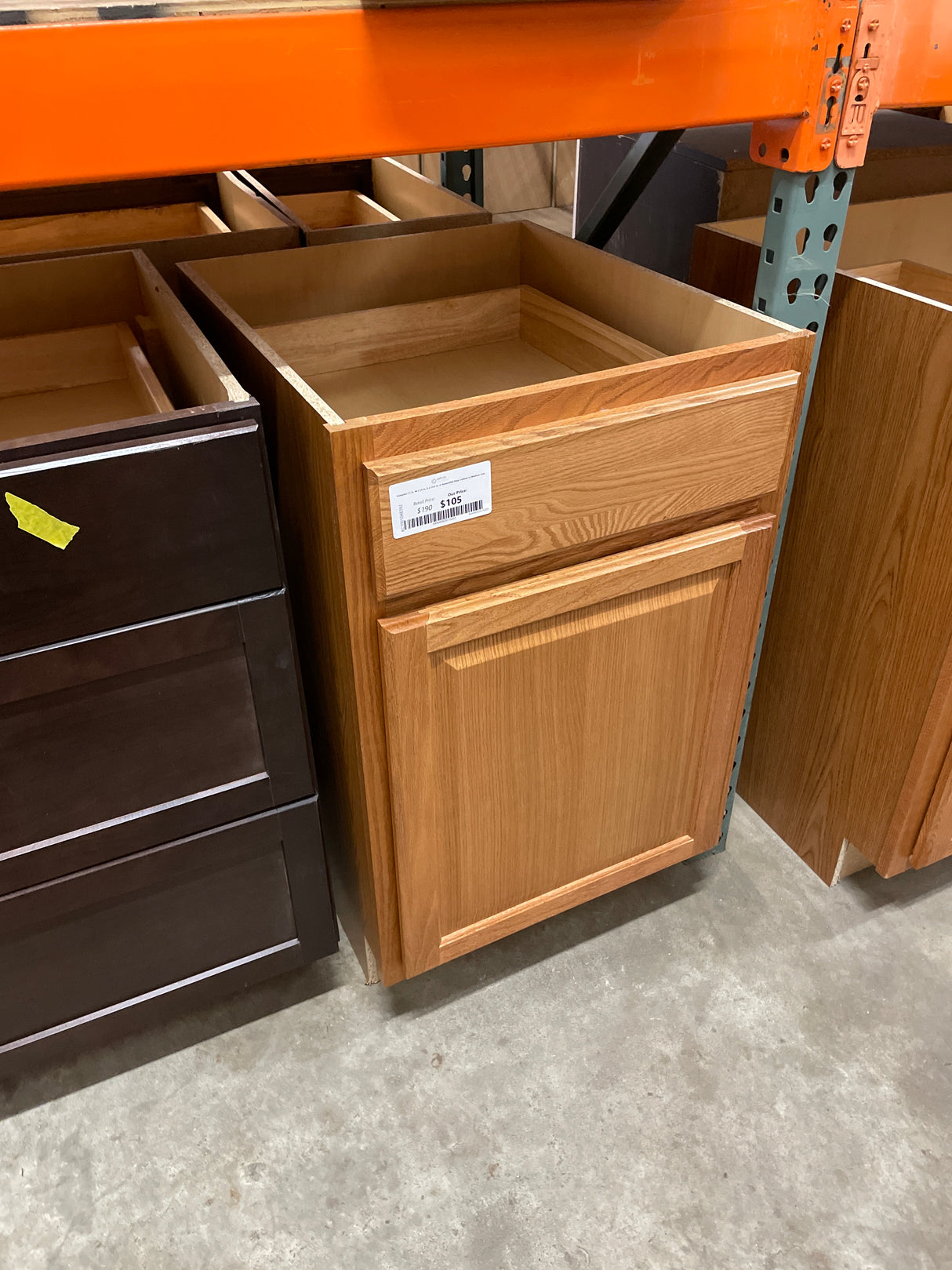 Hampton 21 in. W x 24 in. D x 34.5 in. H Assembled Base Cabinet in Medium Oak