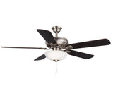 Rothley II 52 in. Indoor LED Brushed Nickel Ceiling Fan with Light Kit, Downrod, Reversible Motor and Reversible Blades