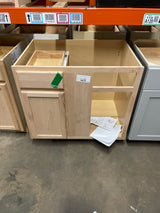 36 in. W x 24 in. D x 34.5 in. H Assembled Blind Corner Base Kitchen Cabinet in Unfinished with Recessed Panel