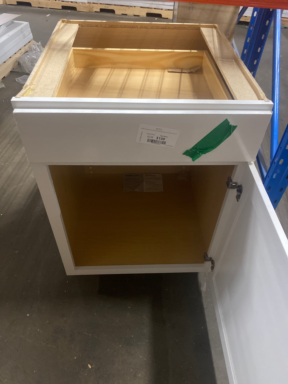 Westfield Feather White Shaker Stock Assembled Base Kitchen Cabinet (24 in. W x 23.75 in. D x 35 in. H)