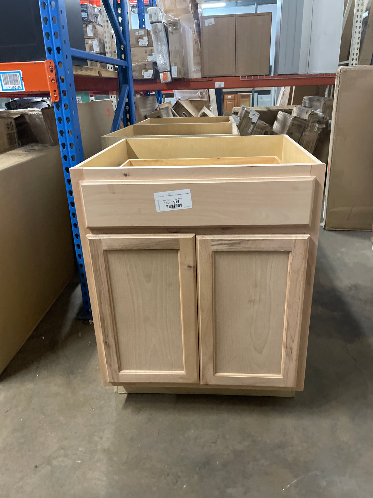 27 in. W x 24 in. D x 34.5 in. H Assembled Base Kitchen Cabinet in Unfinished with Recessed Panel