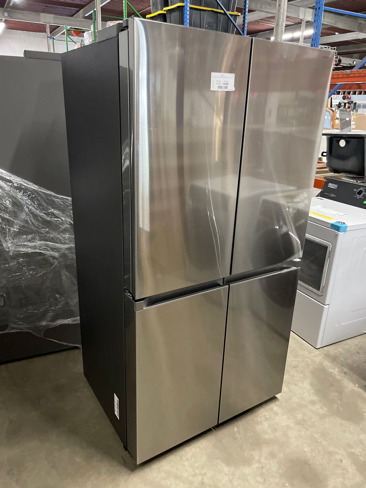 Samsung 23 cu. ft. Counter Depth 4-Door French Door Refrigerator with Beverage Center in Stainless Steel