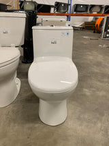 One-Piece 1.1/1.6 GPF Dual Flush Round Toilet in White Soft Close Seat Included