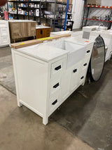 Richfield 49 in. Single Sink Freestanding White Bath Vanity with White Engineered Stone Top and Backsplash Assembled