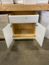 Shaker Satin White Stock Assembled Sink Base Kitchen Cabinet (30 in. x 34.5 in. x 24 in.)