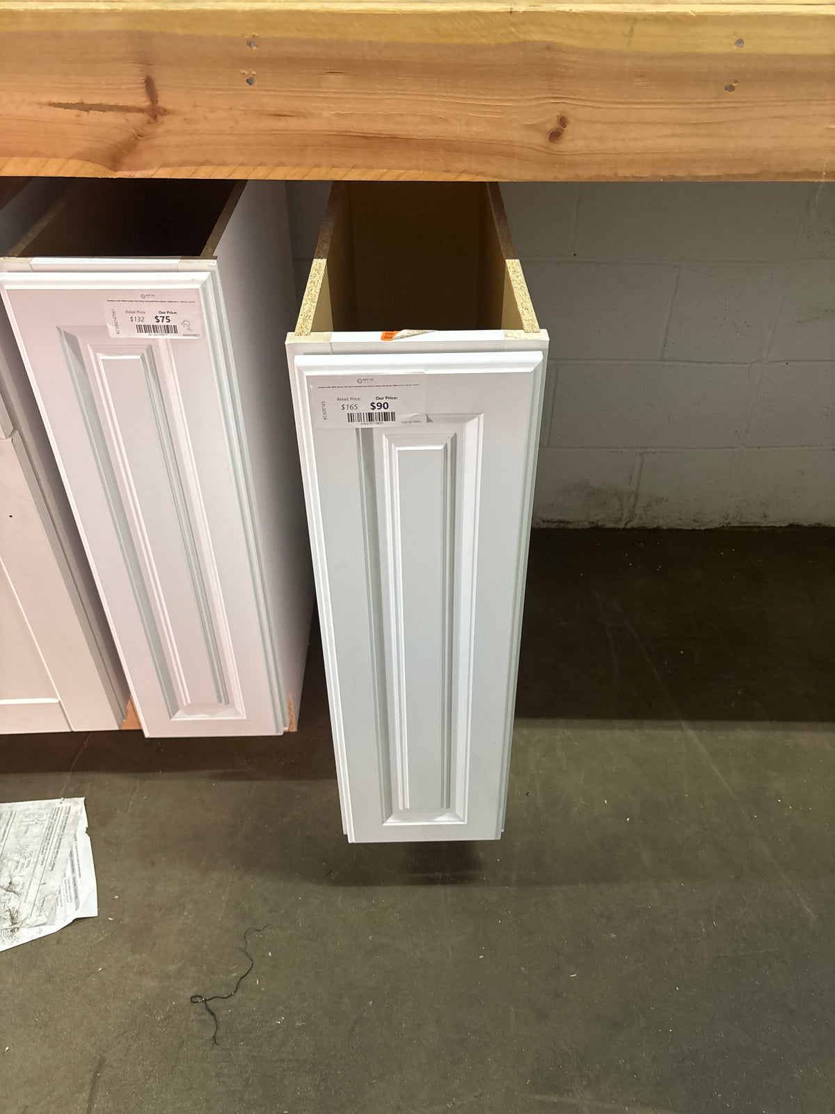 Hampton Satin White Raised Panel Stock Assembled Base Kitchen Cabinet with Drawer Glides (12 in. x 34.5 in. x 24 in.)