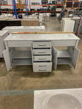 Aberdeen 72 in. W x 22 in. D x 34.5 in. H Double Sink Bath Vanity in Dove Gray with Carrara Marble Top