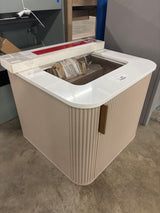 Miravaux 24 in. Single Sink Flaxen Beige Bath Vanity with Engineered White Top (Assembled)