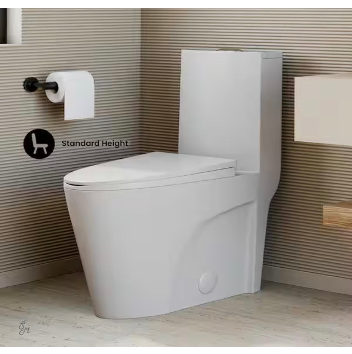 St. Tropez 1-Piece 10 in. Rough-In 1.1/1.6 GPF Dual Top Vortex Flush Elongated Toilet in Matte White