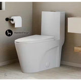 St. Tropez 1-Piece 10 in. Rough-In 1.1/1.6 GPF Dual Top Vortex Flush Elongated Toilet in Matte White