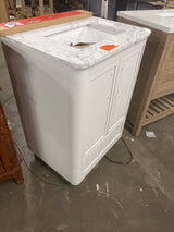 Tamsin 24 in. Single Sink Freestanding White Bath Vanity with White Round Corner Engineered Marble Top (Assembled)
