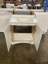 31 in. W x 19 in. D x 35 in. H Single Sink Freestanding Bath Vanity in White with White Cultured Marble Top