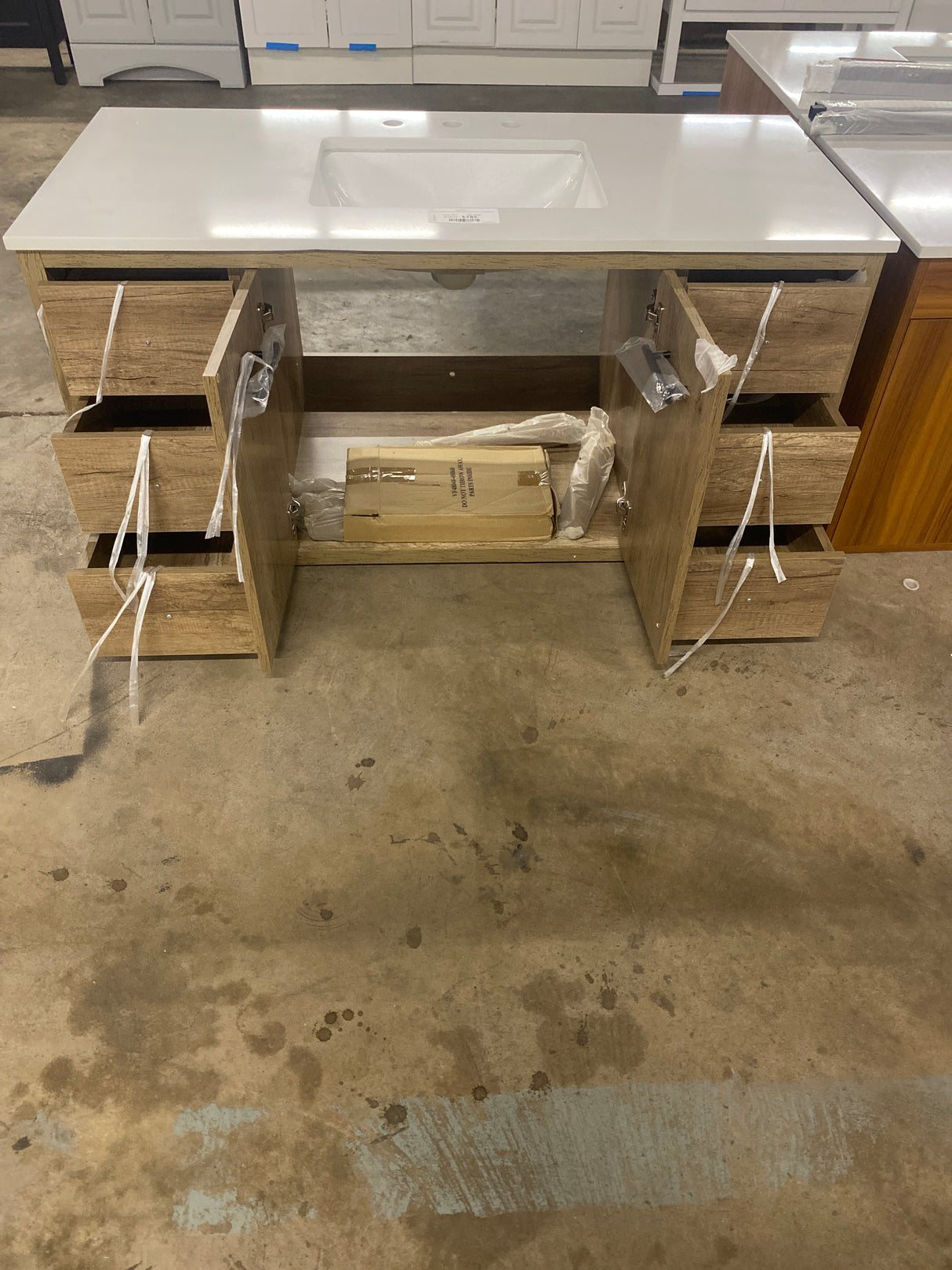 Sterling Collection Vanity 2dr 6dw 48''W x 22''D x 33.5''H in Natural Oak